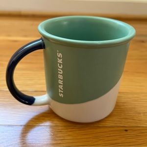 Starbucks mug dipped ombré mint green, blue, and white. 12 fl oz